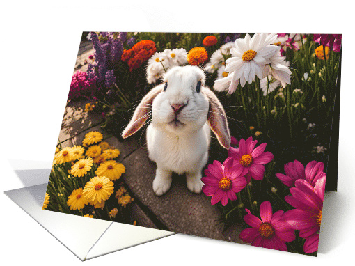 Goodbye Farewell I Do Not Want You to Go Cute White Bunny Rabbit card