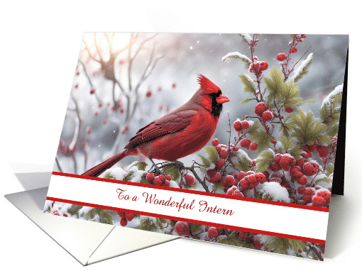 Intern Happy Holidays Christmas with Snow and Cardinal... (1873440)