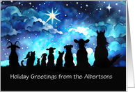 Christmas Holiday Custom From Name with Cute Animals Peace Custom card