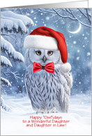 Daughter and Daughter in Law Cute and Fun Owl Snow Holiday Custom card