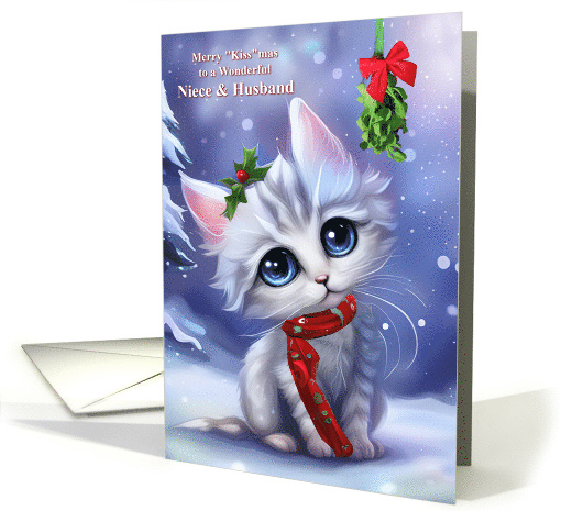 Niece and Husband Merry Christmas Happy Holidays Cute Cats card