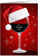 Dad Cute and Funny Wine Themed Happy Holidays Christmas card