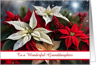 Granddaughter Happy Holidays Christmas Flowers Poinsettias Custom card