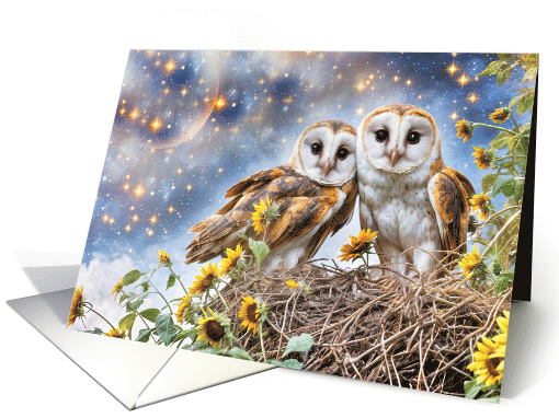 Happy Anniversary for Husband or Wife Cute Owls Stars and... (1880174)