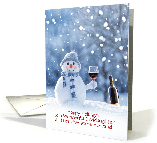 Goddaughter and Husband Cute and Funny Christmas Holiday Custom card