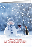 Goddaughter and Husband Cute and Funny Christmas Holiday Custom card