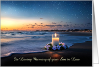 Loss of Son in Law Sympathy Coastal Ocean with Memorial Candle Custom card