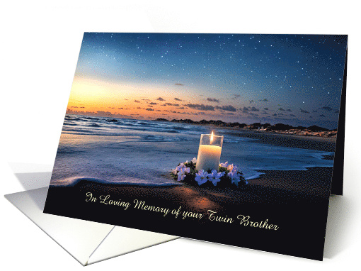 Loss of Twin Brother Sibling Sympathy Candle on the Beach... (1882734)