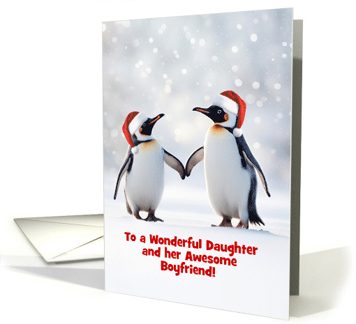 Daughter and Boyfriend Cute Couple Penguins Christmas... (1885398)