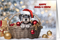 Christmas Happy Holidays Cute Schnauzer Puppy Dog Custom card