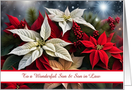Son and Son in Law Husband Happy Holidays Christmas Bouquet Custom card
