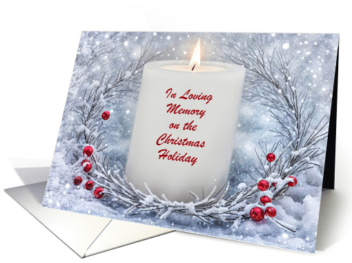 Christmas in Remembrance of Loved One Memorial Candle Customize card