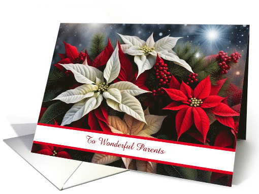 Parents Mom Mother Dad Father Happy Holidays Christmas Custom card