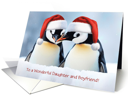 Daughter and Boyfriend Happy Holidays Cute Penguins in... (1887124)