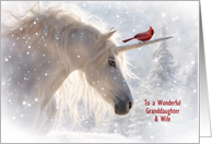 Granddaughter and Wife Granddaughter in Law Holidays Unicorn Custom card