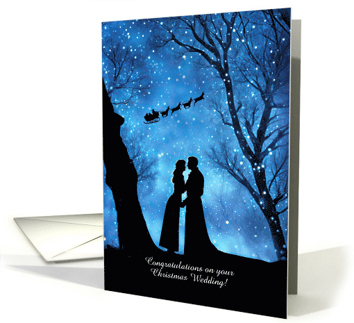 Congratulations Christmas Holiday Wedding Cute Couple Custom card