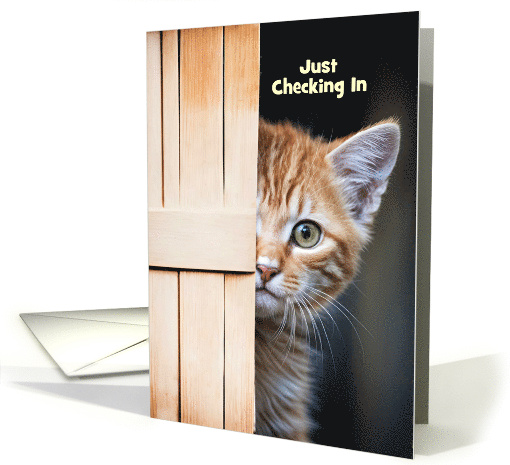 Thinking of You Cute Ginger Cute Kitten Behind a Door... (1888646)