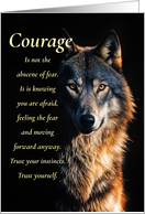 Encouragement Believe in Yourself Courage Beautiful Wolf Instincts card