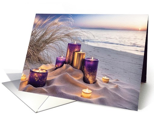 Thinking of You Pretty Beach Ocean Sunset with Purple and... (1889960)