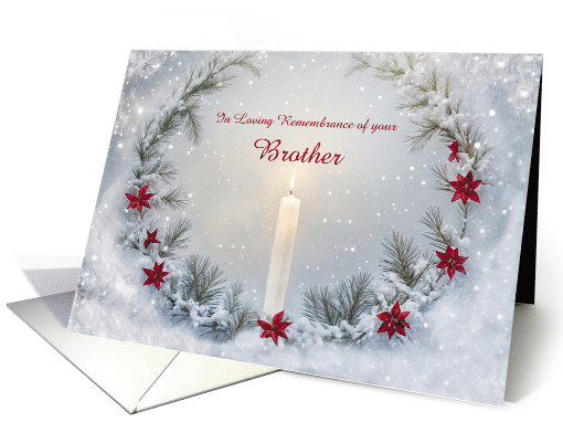 Brother Christmas Sympathy Remembrance Memorial Candle Custom card