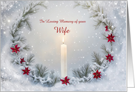 Wife in Remembrance Loving Memory Christmas Candle Custom card