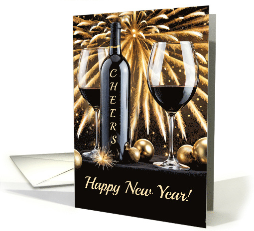 Happy New Year General with Wine Glasses and Bottle... (1891854)