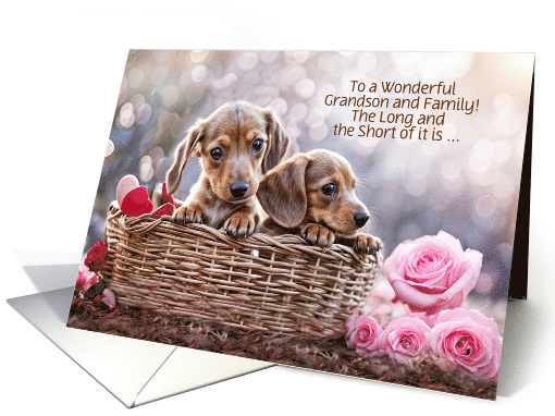 Grandson and Family Happy Valentines Day Cute Puppies... (1892046)