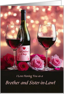 Brother and Sister in Law Wife Happy Valentines Day Wine Humor card