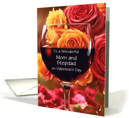 Mom Mother Stepdad Stepfather Happy Valentines Day Wine Custom card