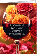Mom Mother Stepdad Stepfather Happy Valentines Day Wine Custom card