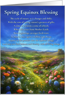 Spring Vernal Equinox Ostara Pretty Flower Field Path Moon Poem card