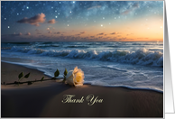Thank You for Sympathy Condolences Support Single Rose Ocean Custom card