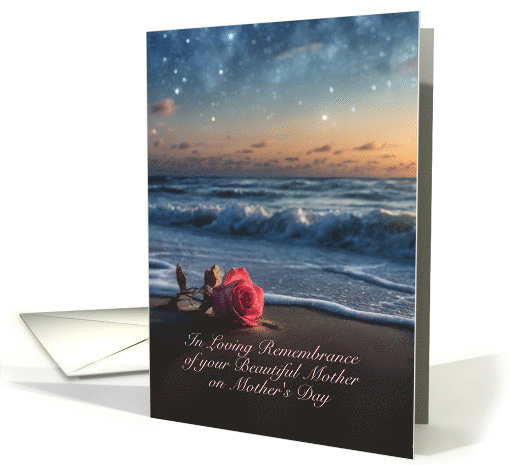 Mothers Day in Remembrance of your Mother Pink Rose Custom Text card