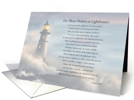 Lighthouse Nautical Ocean with Original Poem Sea Ocean Mystery card