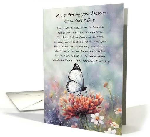 Mothers Day Sympathy Loss of Mother in Memory of Mother Spiritual card