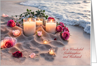 Goddaughter and Spouse Husband Beach Roses Anniversary Custom card