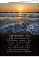 Summer Solstice Ocean and Beach with Waves and Spiritual Poem card