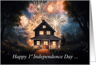 Happy 4th of July in Your New Home Independence Day Fireworks card