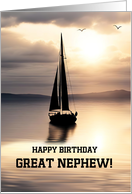 Grand or Great Nephew Happy Birthday Sailboat on the Water Custom card