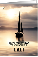 Fathers Day for Dad or Father Sailboat on the Ocean Custom Cover Txt card