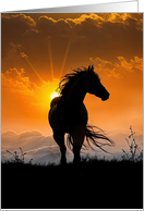 Horse Sympathy Condolences Loss of Horse Windblown Mane Tail card