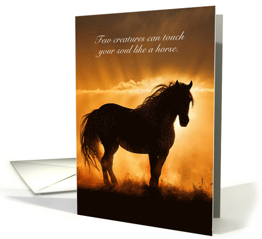 Horse Sympathy Condolences Loss of Horse in Sunset Customize card