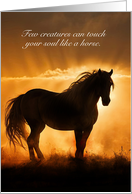 Horse Sympathy Condolences Loss of Horse in Sunset Customize card