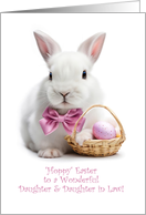 Daughter and Daughter in Law Wife Cute Happy Easter Bunny Custom card