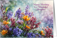 Daughter Happy Birthday Wildflowers Pretty Custom Cover Text card