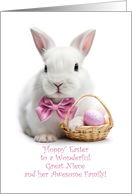 Great Niece or Grandniece her Family Happy Easter Cute Bunny Custom card