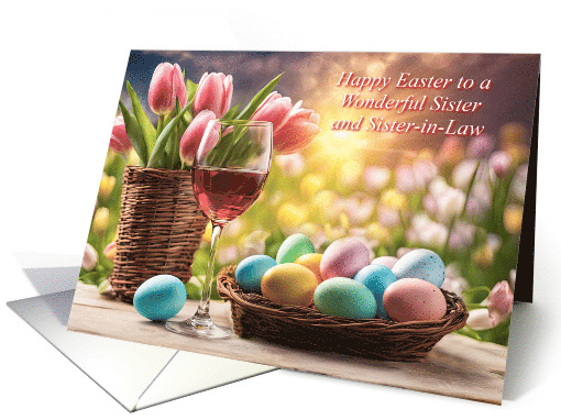 Sister and Sister in Law Wife Happy Easter Pretty Eggs... (1911542)