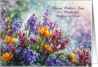 Mother in Law Happy Mothers Day with Pretty Flowers Custom Text card