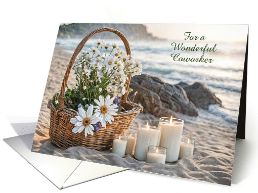 Coworker or Colleague Happy Mothers Day Beach Themed Custom card