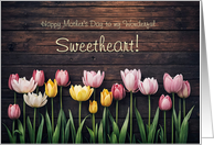 Sweetheart Love Happy Mothers Day Cute Tulips Barn Wood Custom card